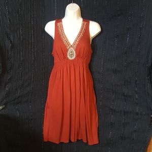 Terracotta boho cotton dress